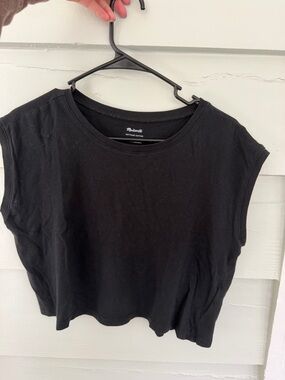 Madewell Black Cropped Muscle Tank Top